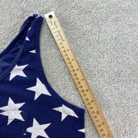 Levi's Tank Top Womens XL Blue White Star Print Scoop Neck Pocket Sleeveless - Picture 6 of 10